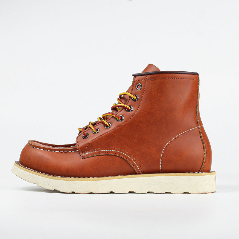 Men’s Leather Moc Toe Work Boots