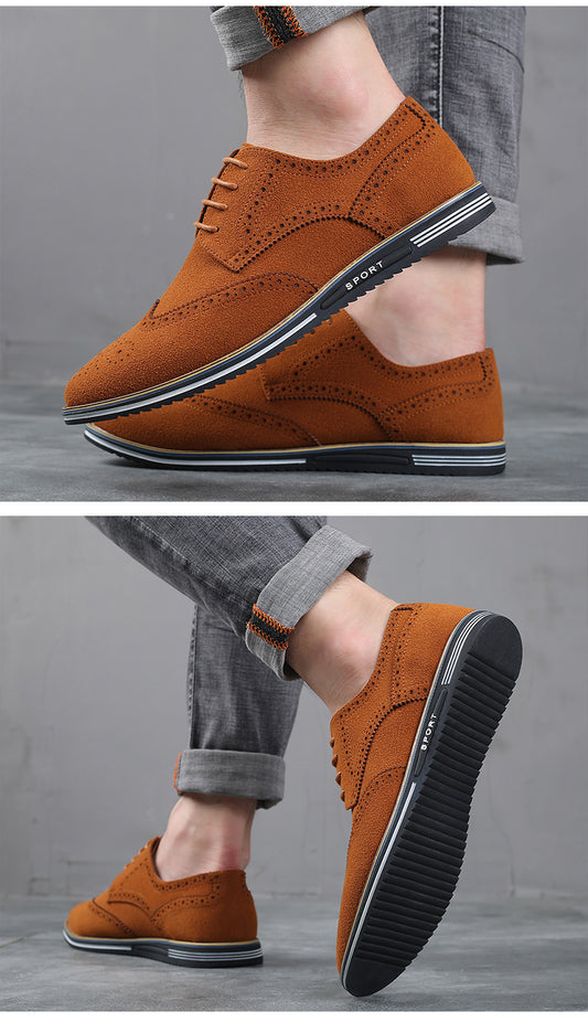 Men’s Suede- Sport Style Wingtip Oxford