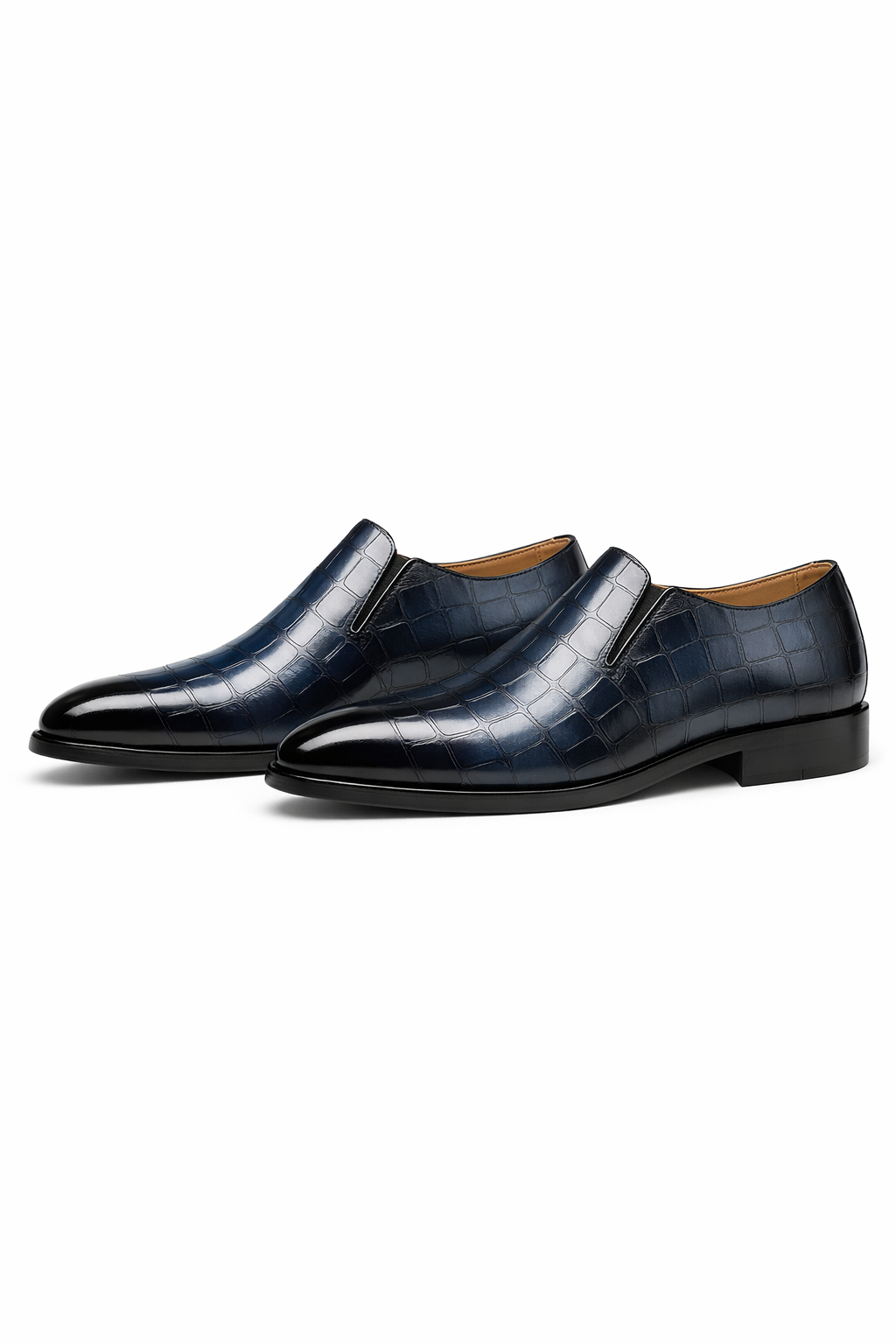 Croc Embossed Slip-On Dress Shoes