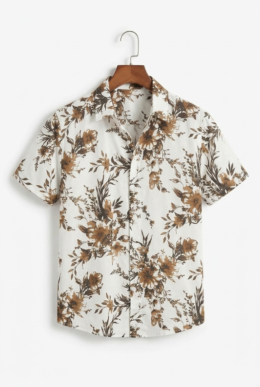 Camisa resort floral Sandstone