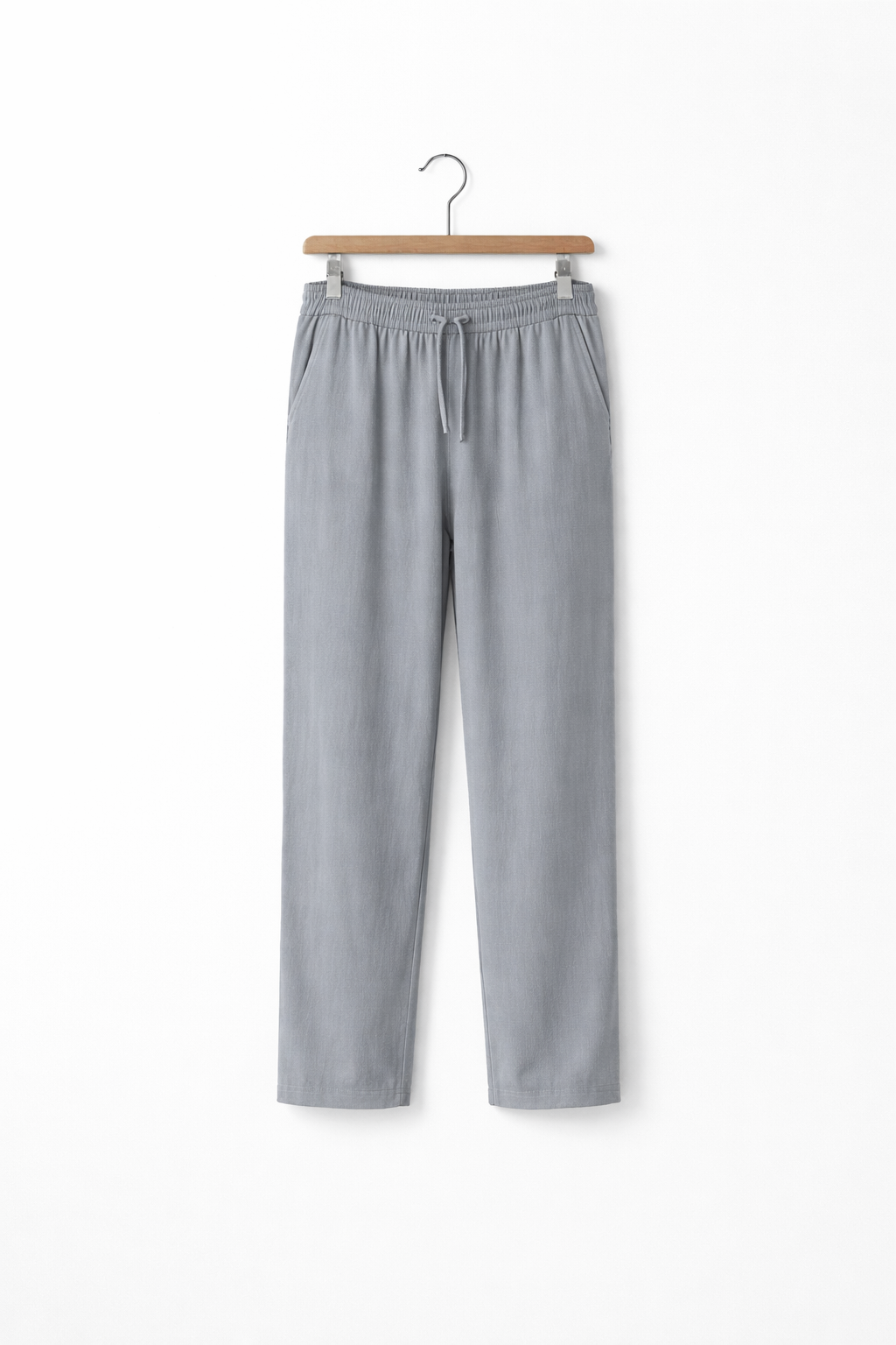 Men’s Linen Home Lounge Pants with Elastic Waist and Straight Leg