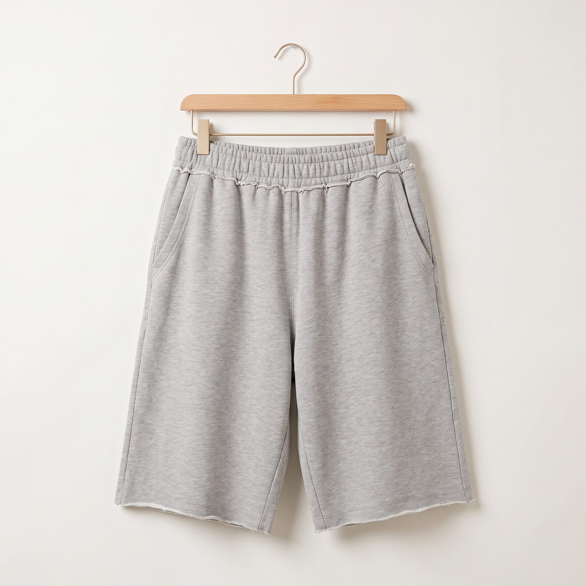 Davera Grijze Bermudashort met Ruwe Zoom