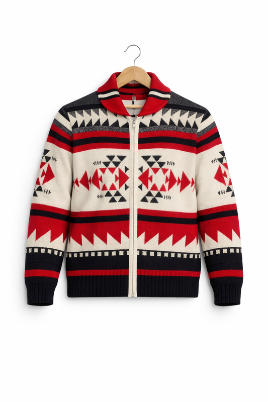 Men’s Heritage Pattern Zip Cardigan