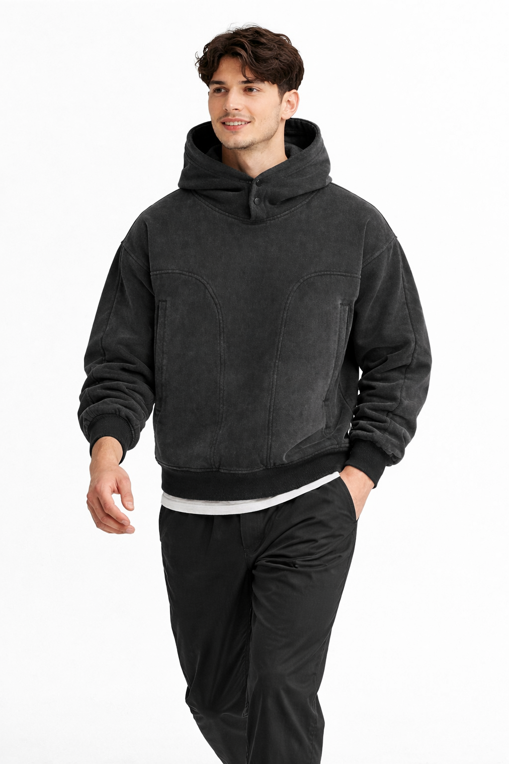 Face-button Hoodie