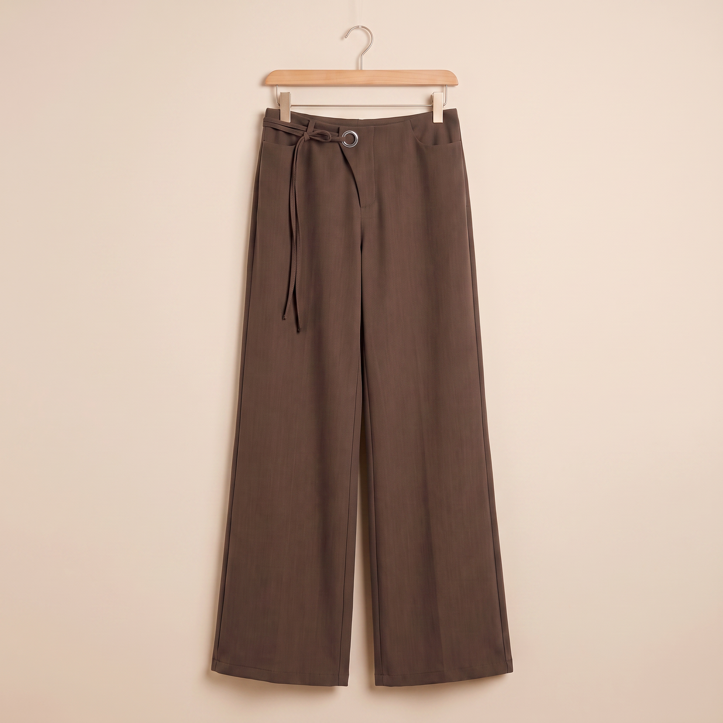 Nerea wijde broek met ringdetail