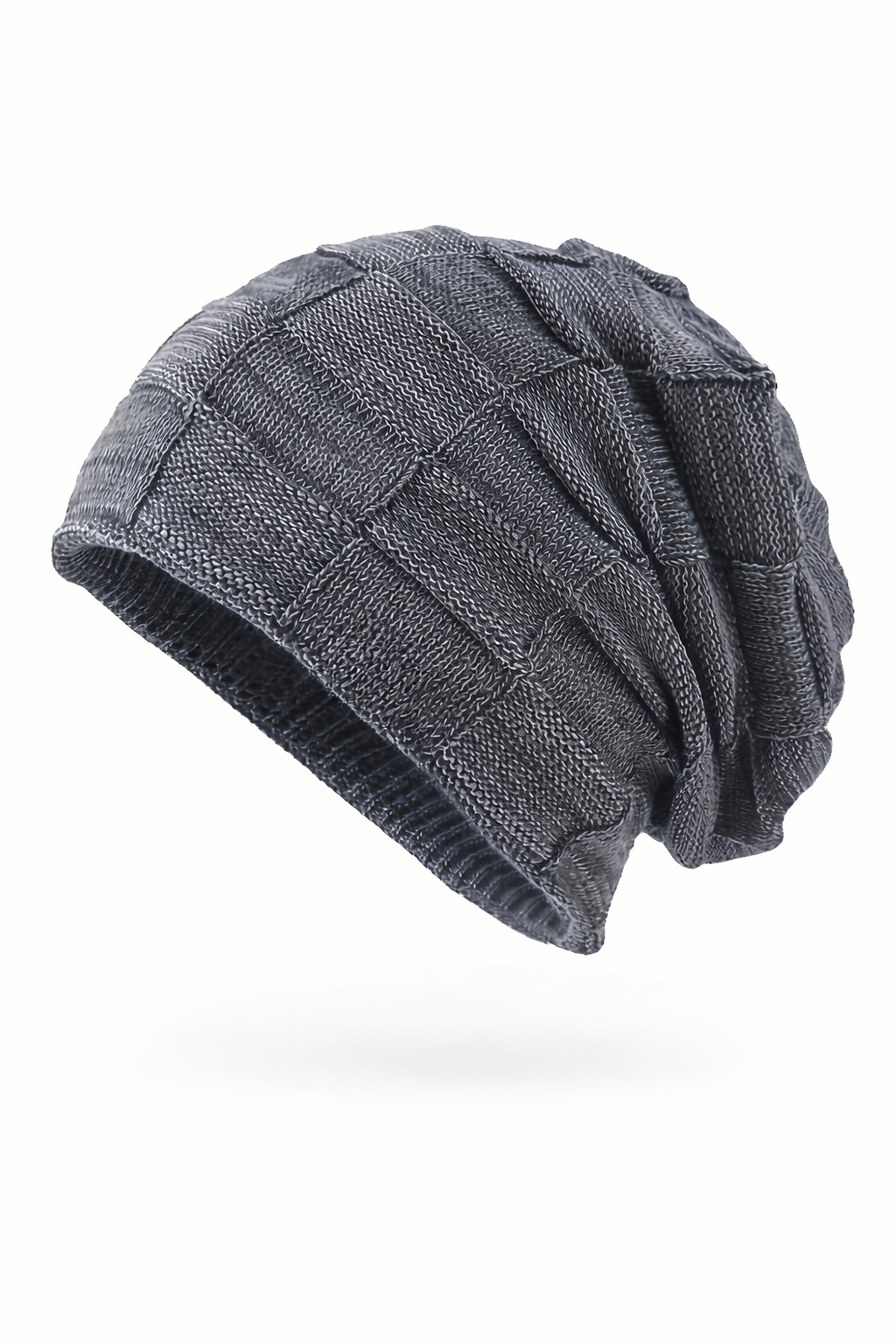 Grid Slouch Knit Beanie
