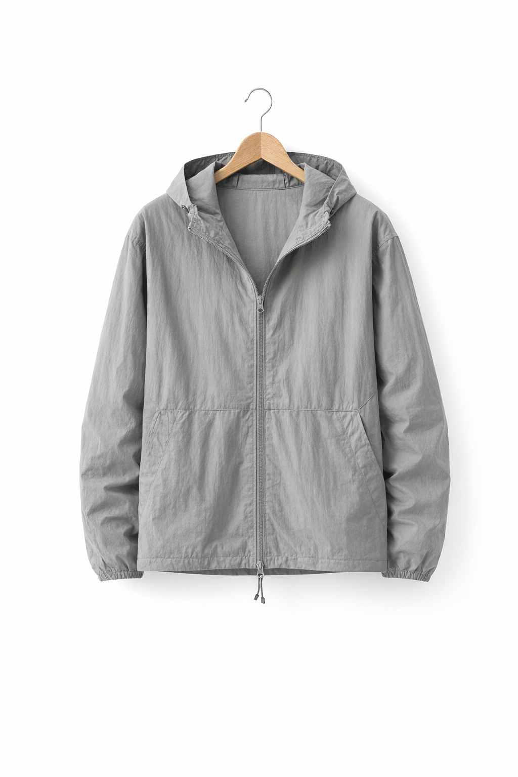 Crinkle Nylon Hooded Jacket