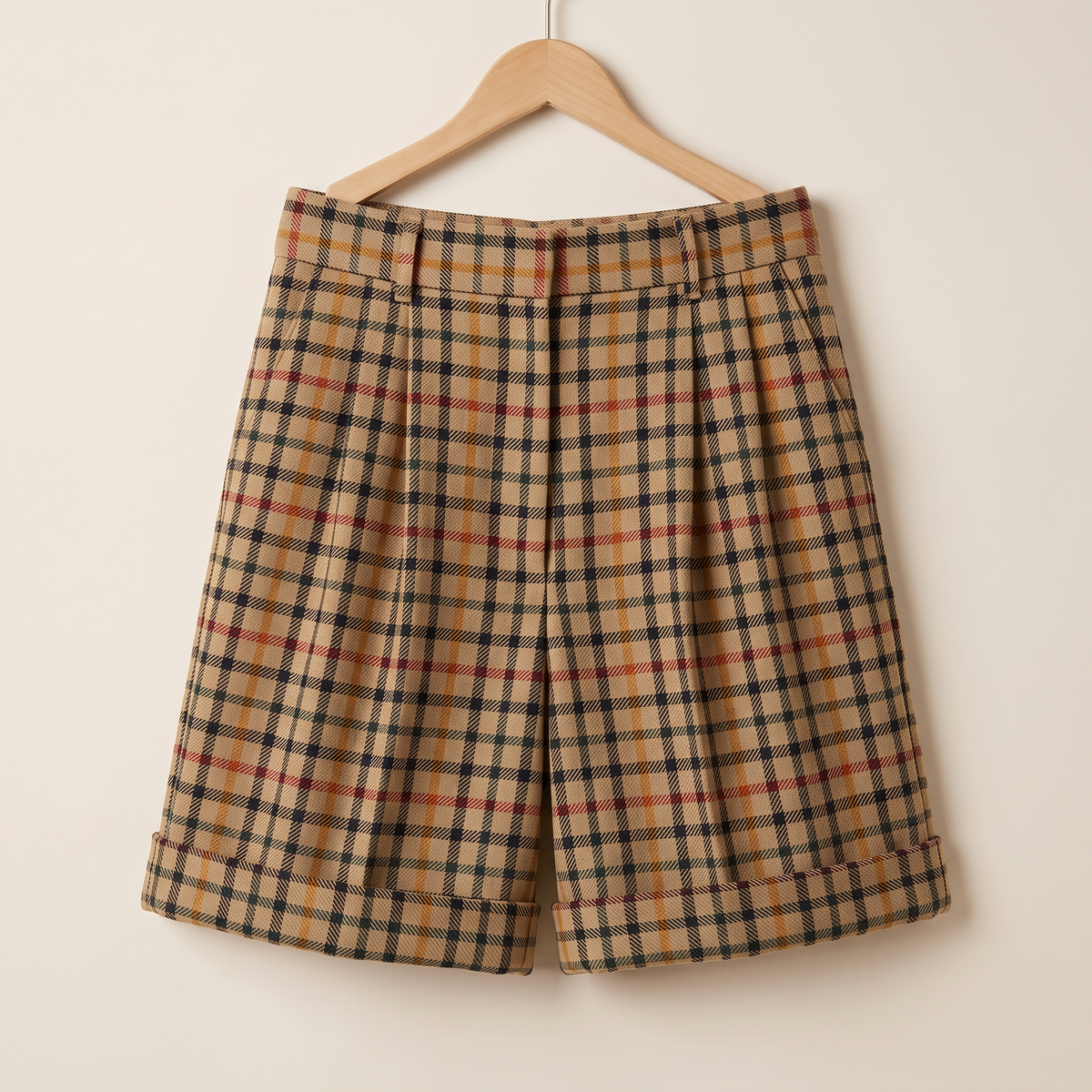 Kassira Koffiebruine Geruite Plooidshort
