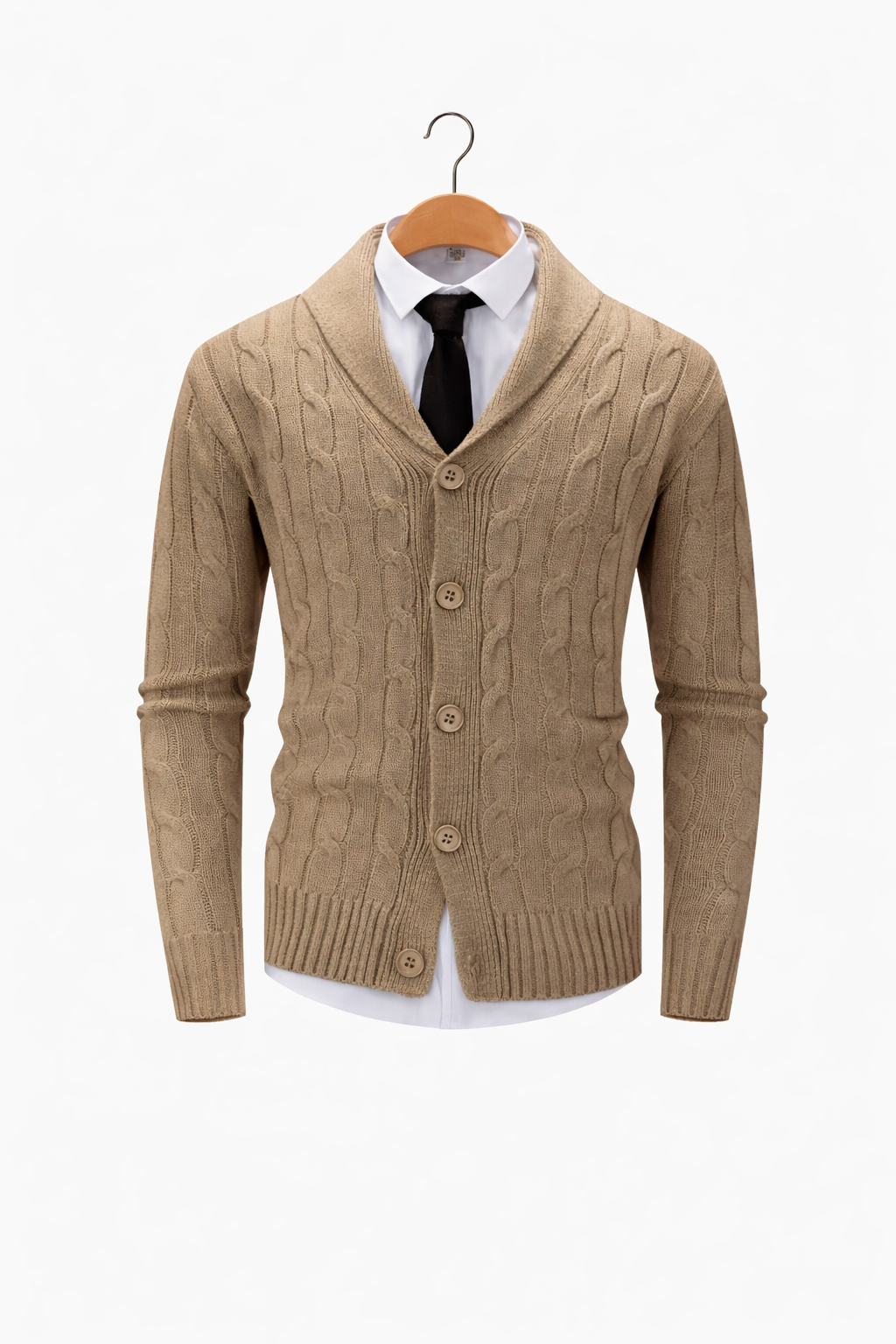 Men’s Cable Knit Button Cardigan
