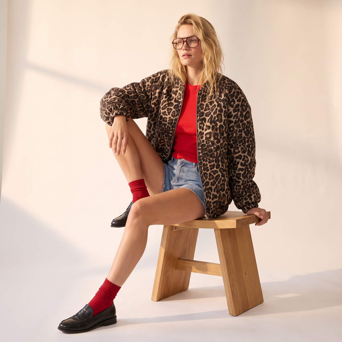 Marzena bomberjack met luipaardprint