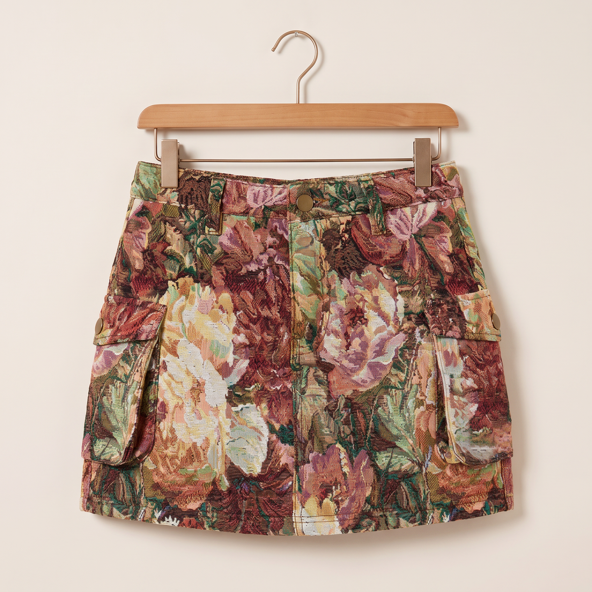 Bellara cargo-minirok met bloemenjacquard