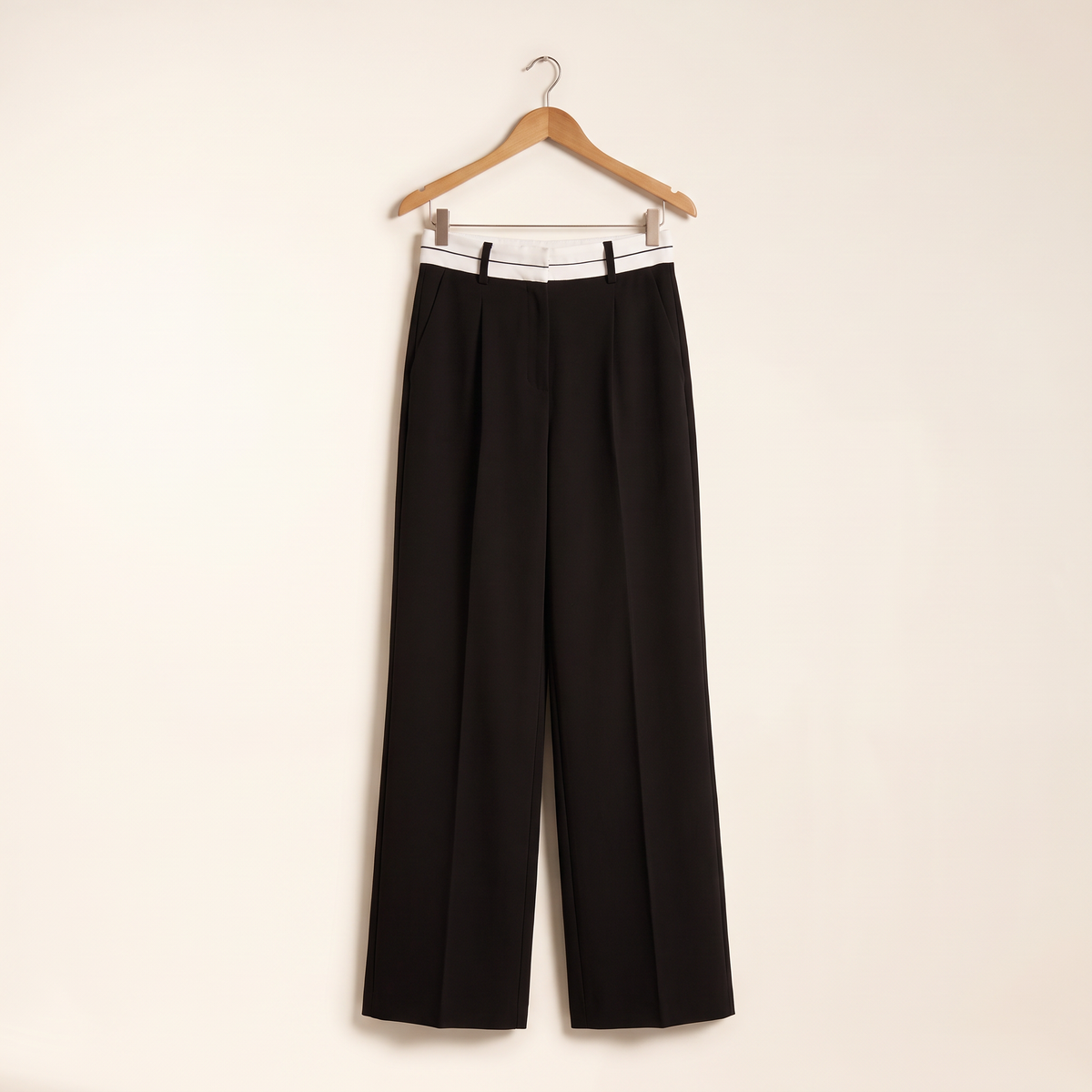 Nerelle wijde broek met contrasterende tailleband