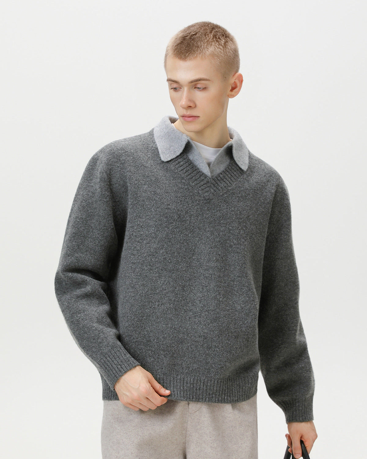 Collared V Knit