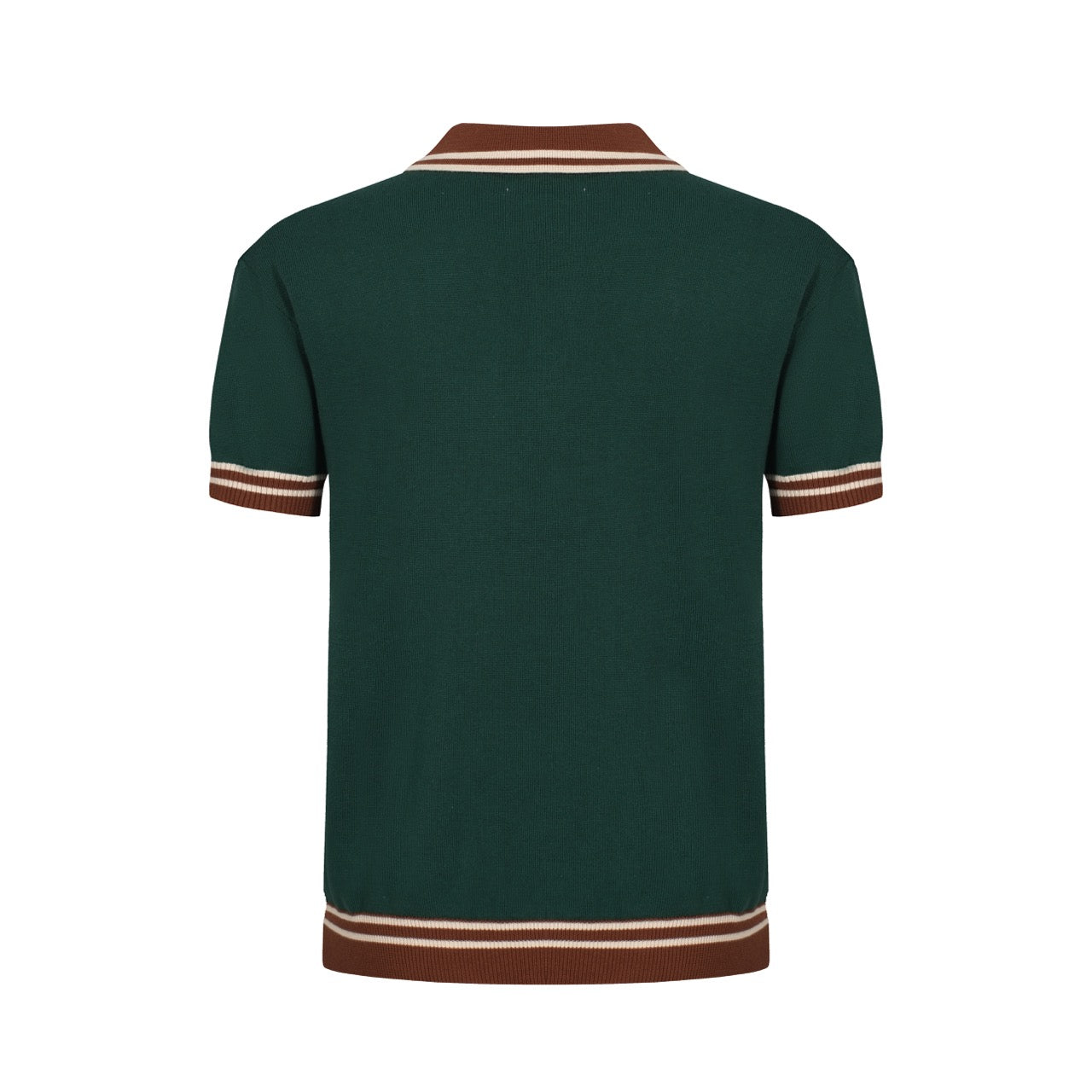 Textured Knit Polo Shirt – Short Sleeve Button Collar