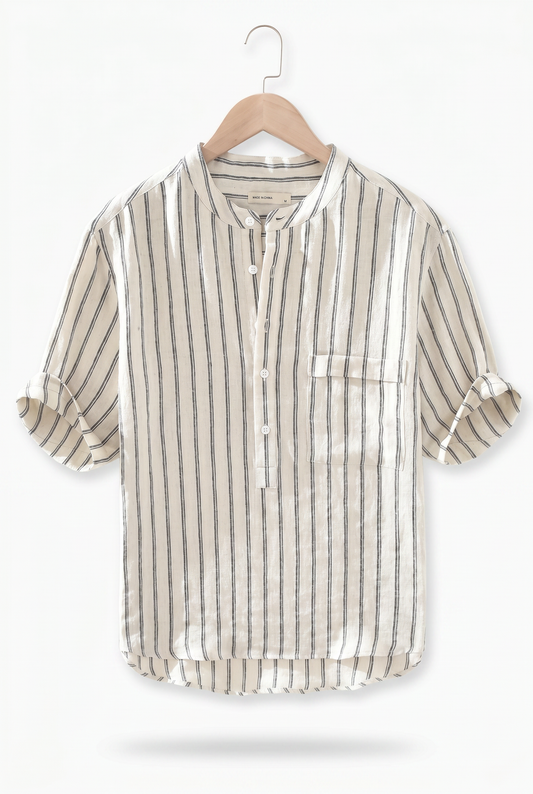 Camisa rayas cuello grande Aldán