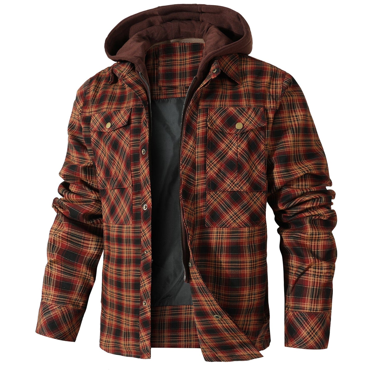 Hooded Plaid Field Jacket
