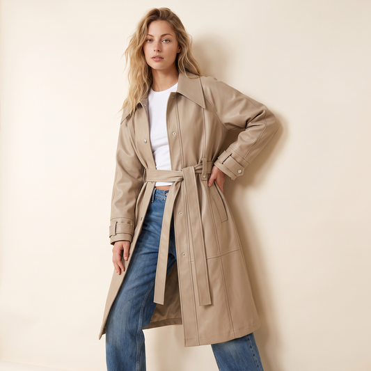 Rellina lange trenchcoat met ceintuur