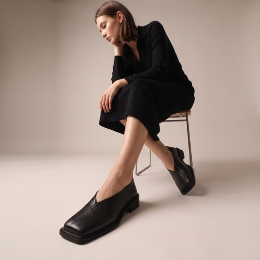 Ballerina’s met Vierkante Neus en Lage Hak