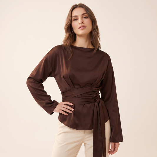 Daphne Blouse met Gedrapeerde Taille