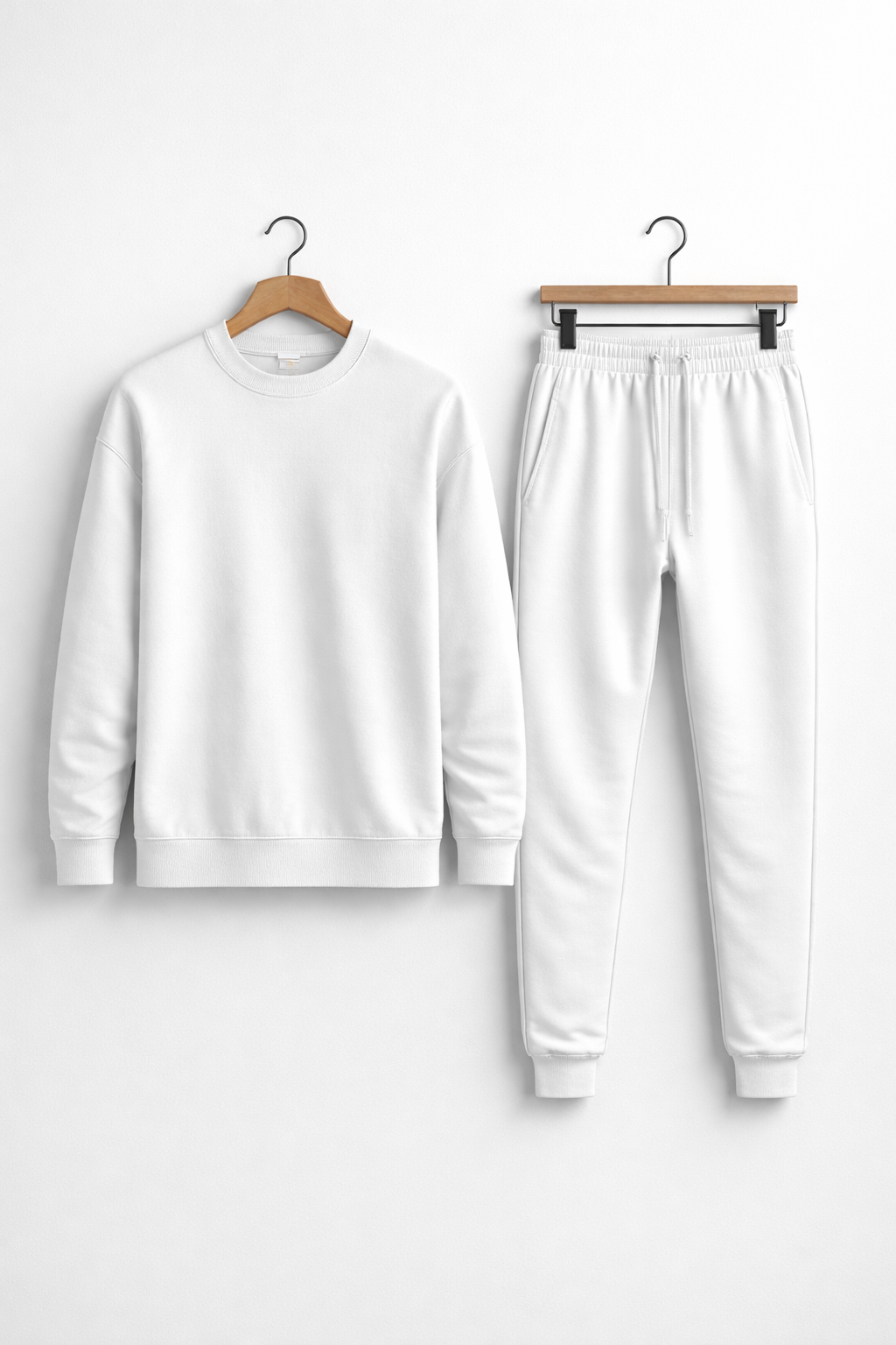 Structured Knit Crewneck and Jogger Trousers Set