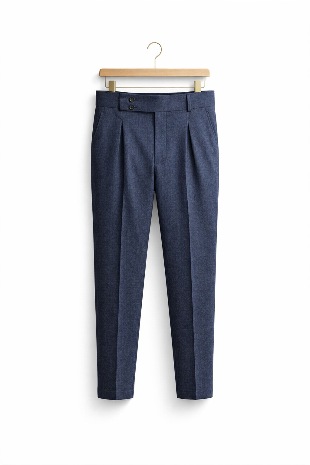 High-Waist Pleated Tailored Trousers