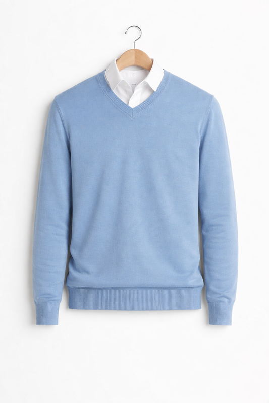 Men’s V-Neck Fine Knit Shirt