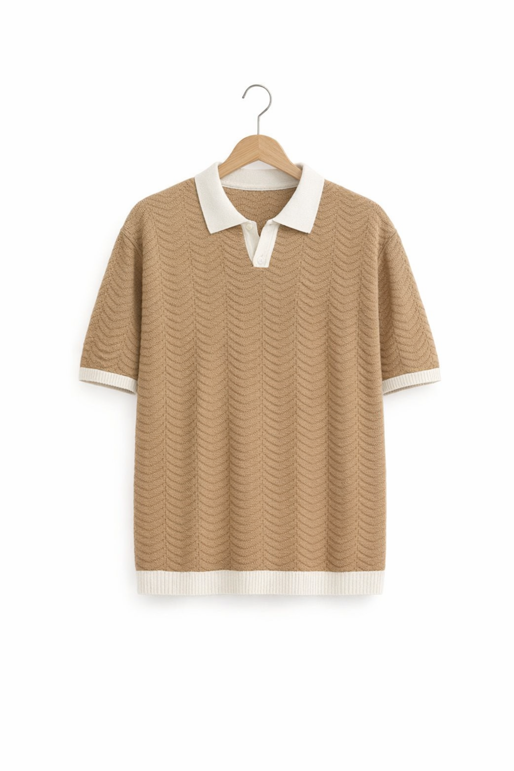 Men’s Textured Knit Polo Shirt