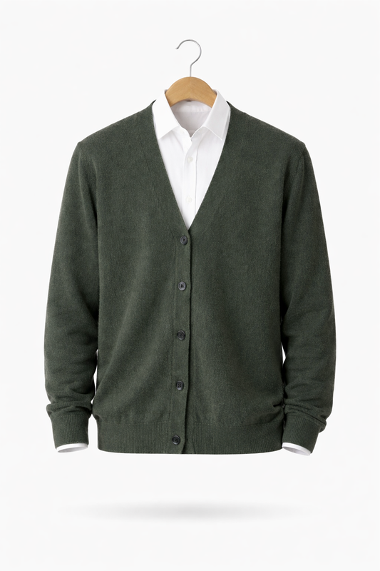 Men’s V Neck Knit Cardigan Sweater Button Front