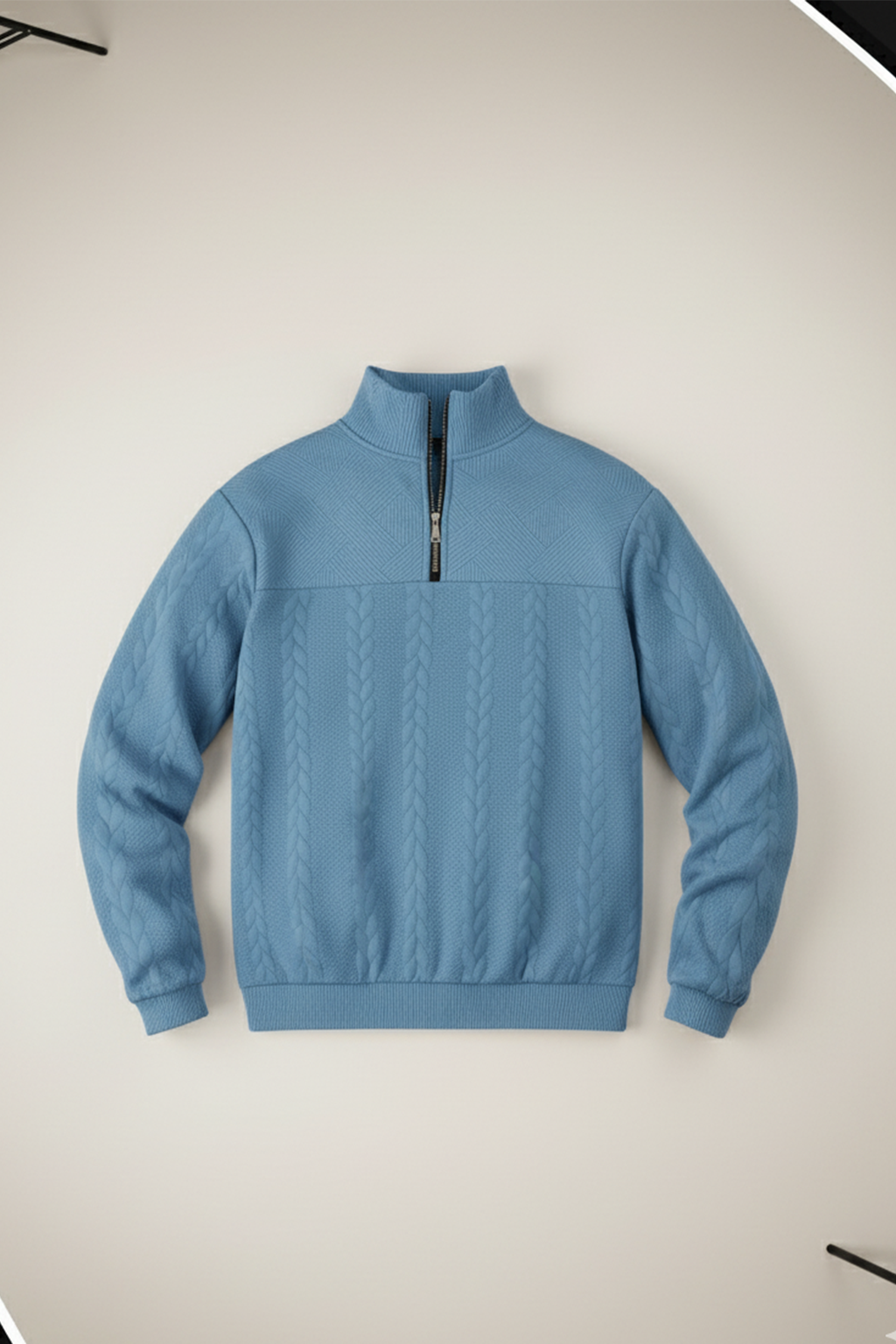 Half-Zip Turtle Neck Sweatshirt | Brandon – Bright Blue