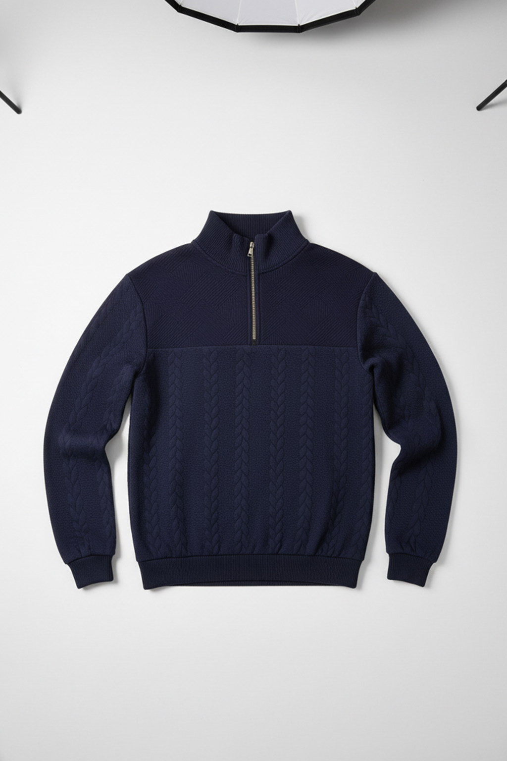 Half-Zip Turtle Neck Sweatshirt | Connor – Navy Blue