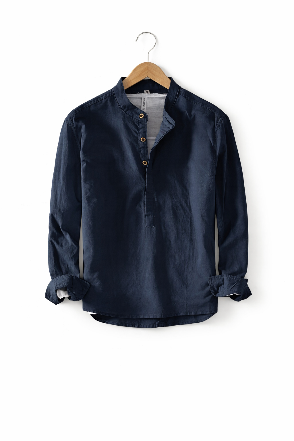 Men’s Linen Home Long Sleeve Henley Shirt