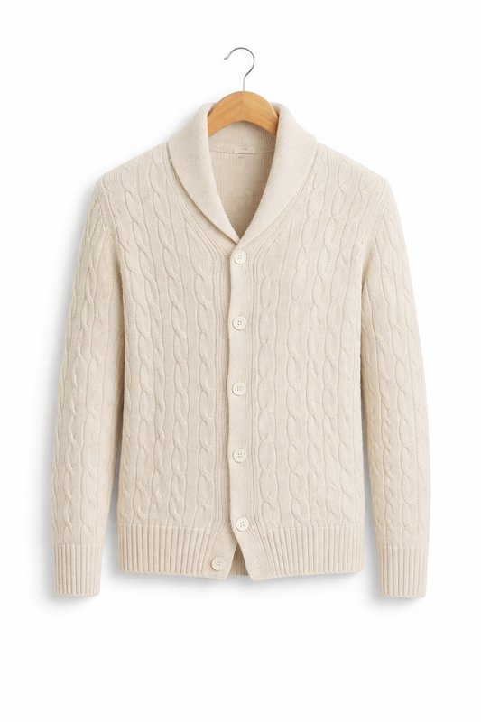 Men’s Cable Knit Button Cardigan