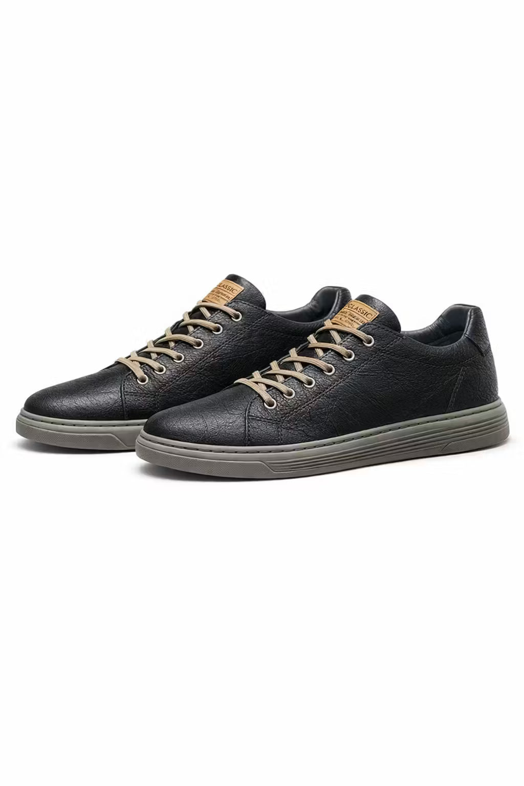 Vintage Grain Lace-Up Low-Top Sneakers