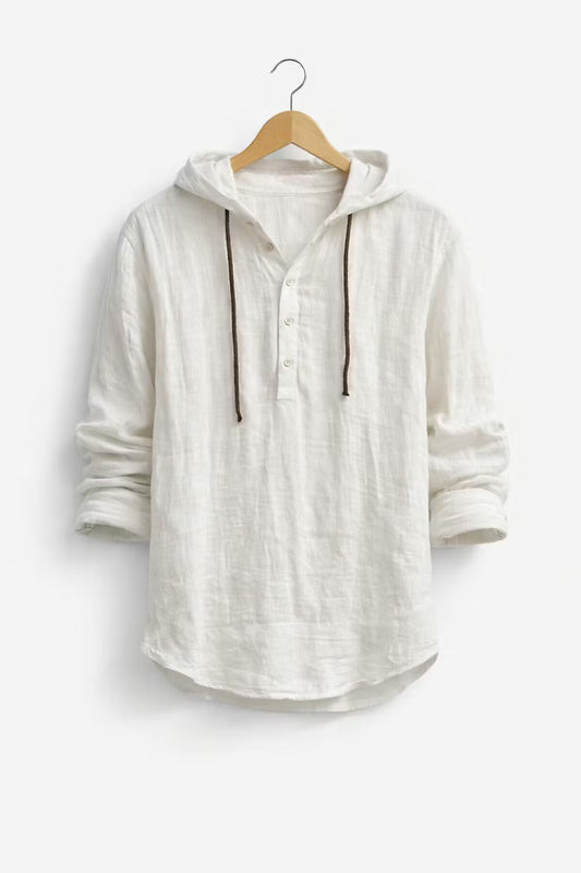 Henley overhemd met capuchon