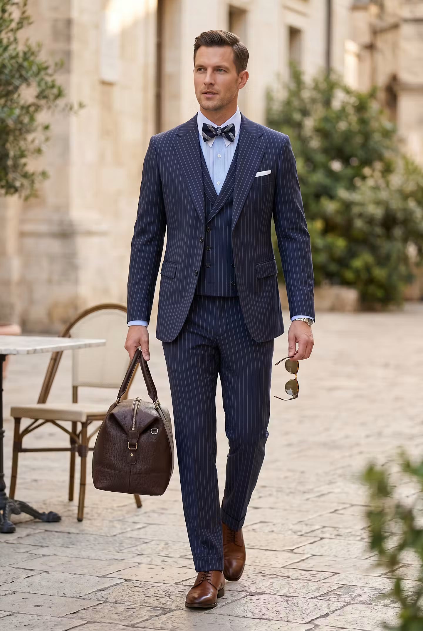 Sterling Pinstripe Three-Piece Suit