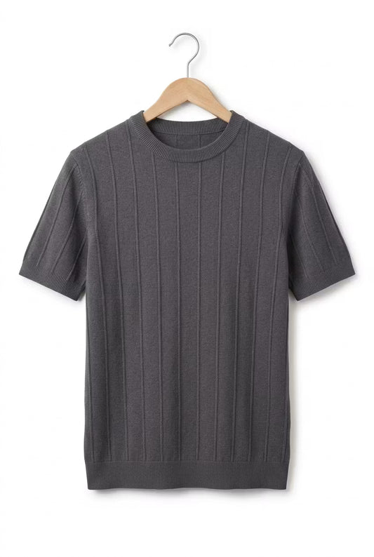 Camisa punto canalé vertical