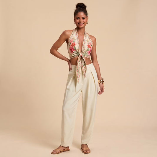 Fleur Tie Halter Top