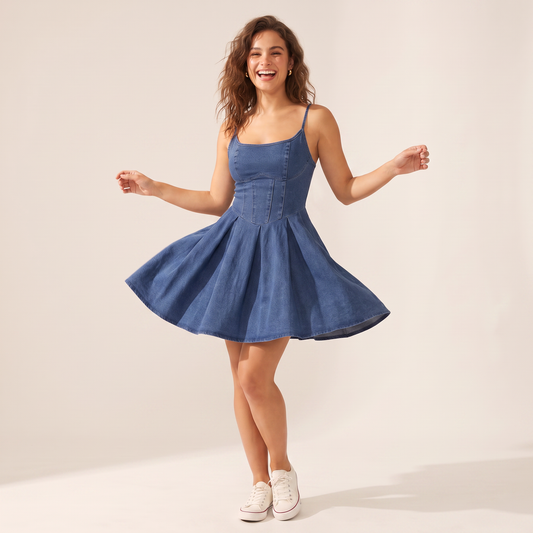 Marina mini-jurk met strikdetail