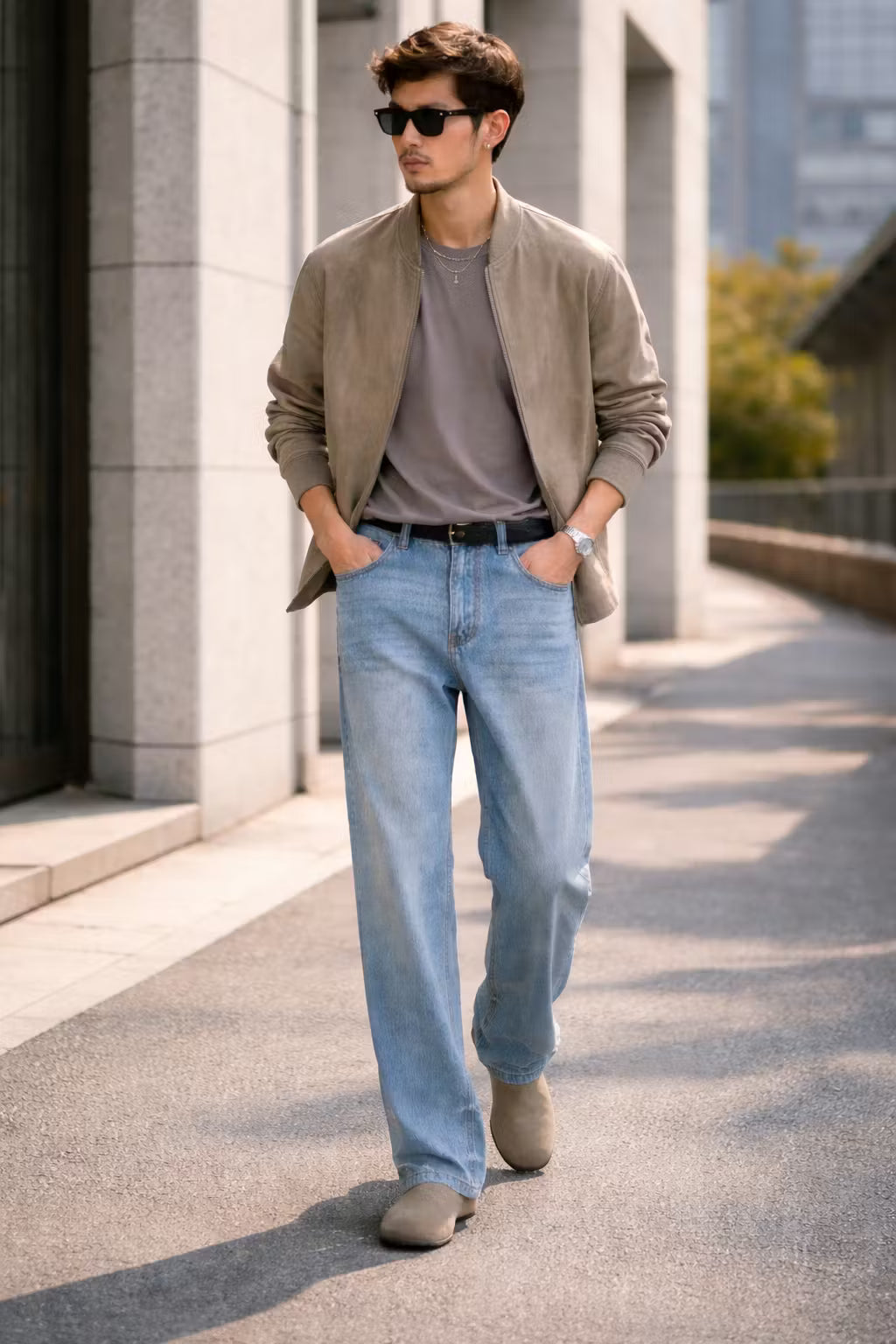 Light Wash Wide-Leg Denim Pant