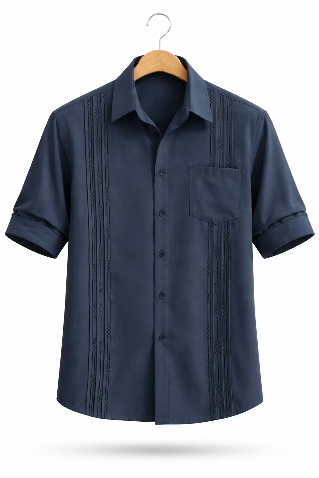 Embroidered Stripe Long Sleeve Button Shirt