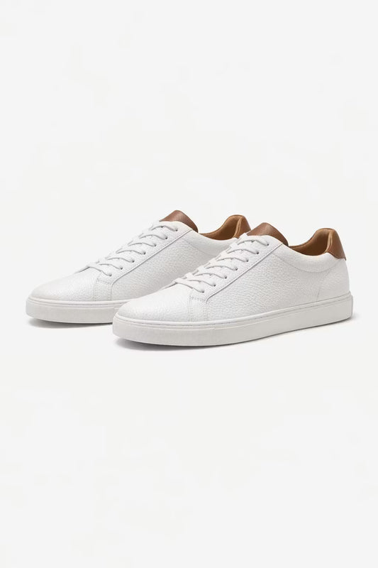 Textured Low-Top Lace-Up Sneakers