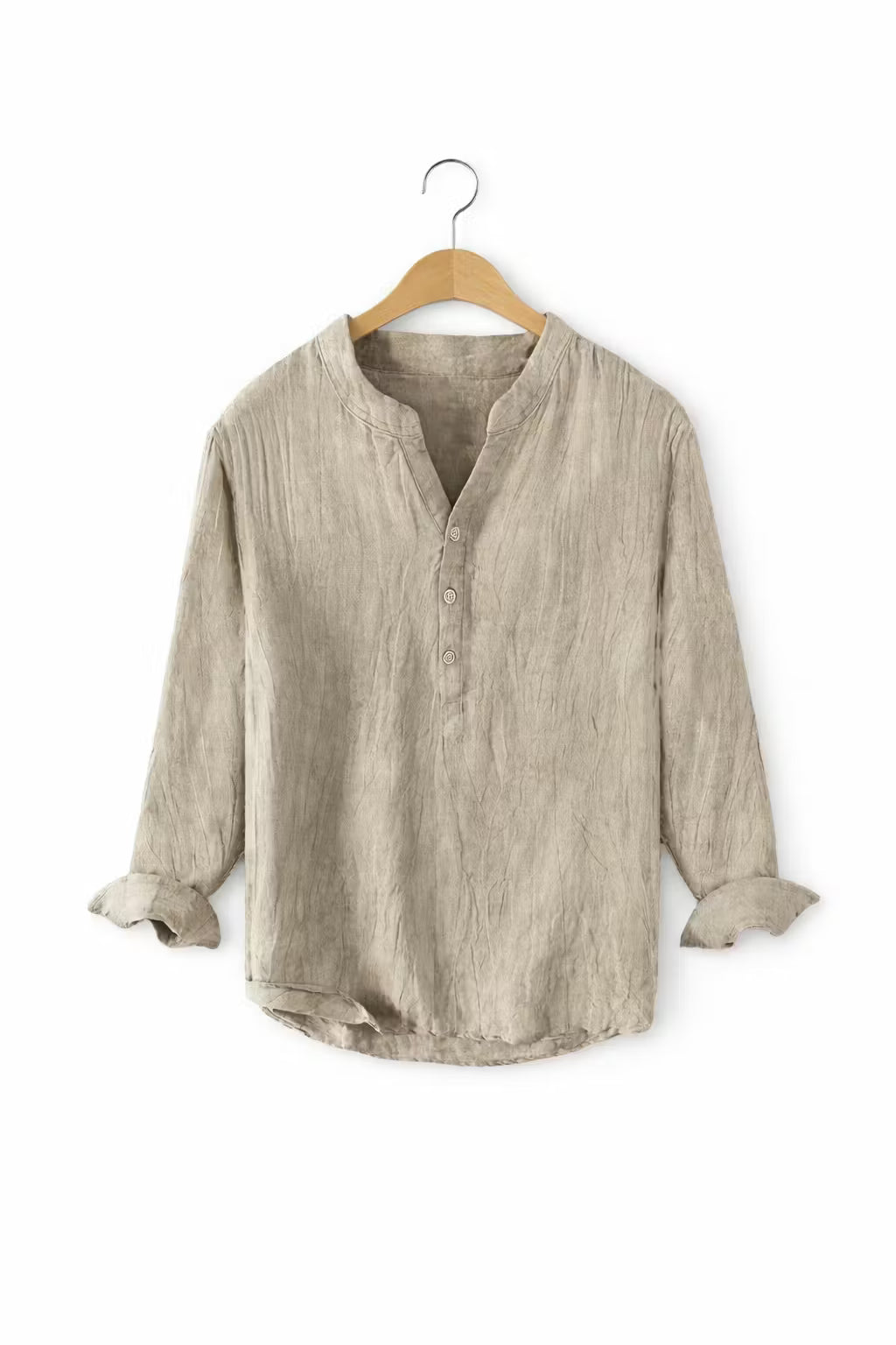 Men’s Linen Home Lounge Henley Shirt