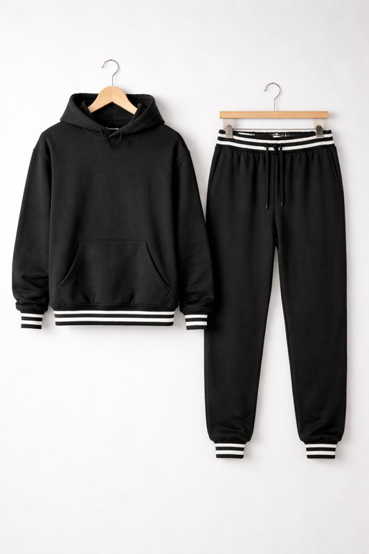 Structured Hoodie and Jogger Trousers Set