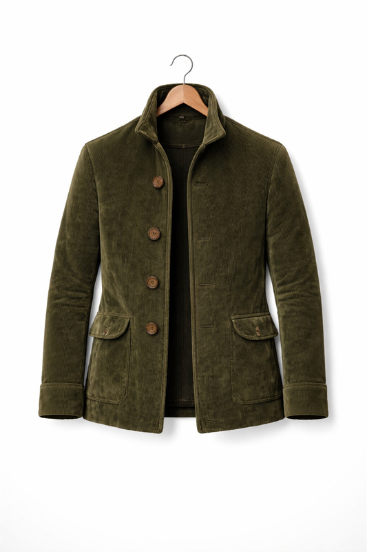 Corduroy jack met hoge kraag
