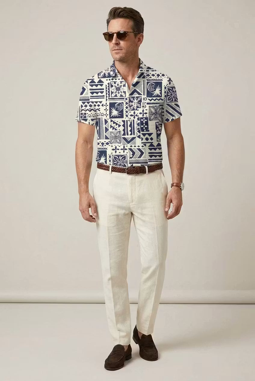 Tidal Mosaic Camp Shirt