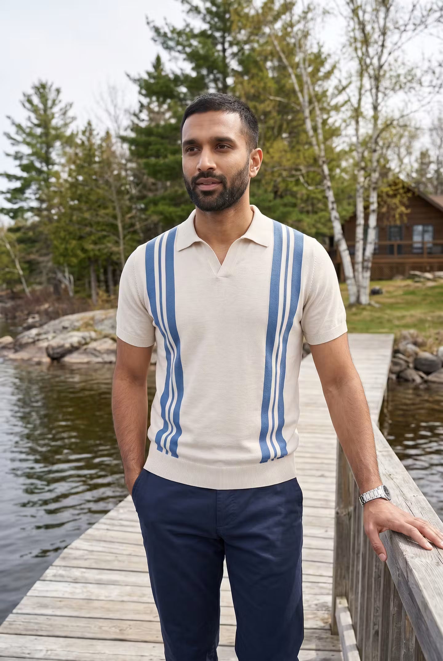 Ainsley Stripe Knit Polo