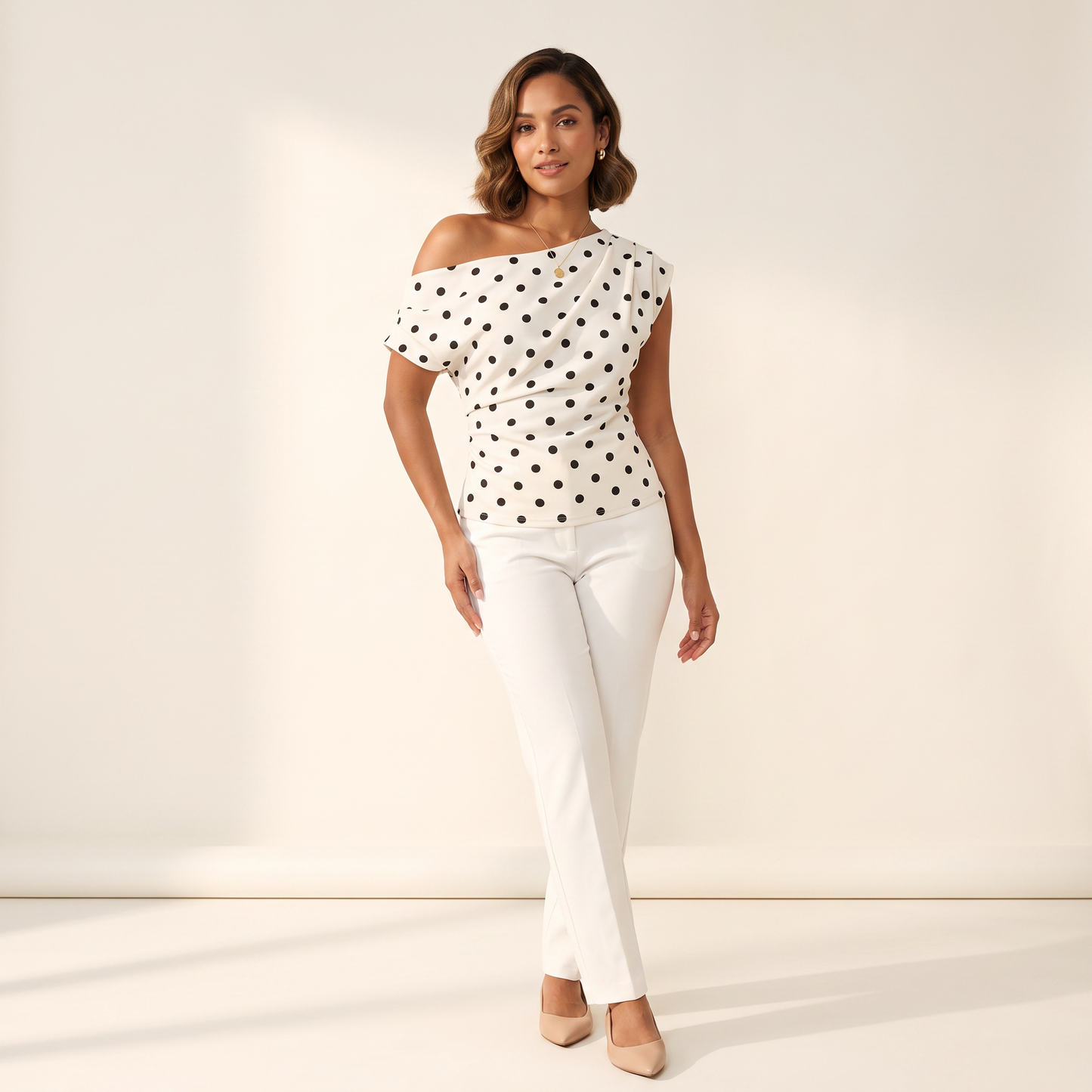 Milo Off-shoulder met stippen