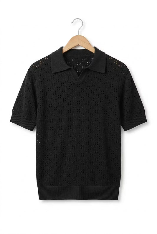 Riviera Geperforeerd Tencel polo