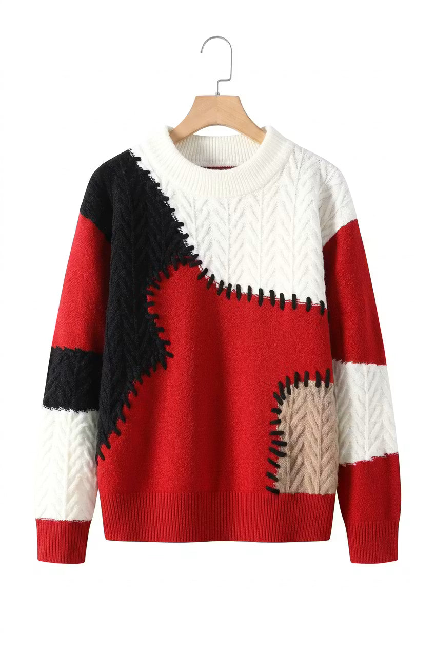 Evergrove Patchwork Knit Sweater