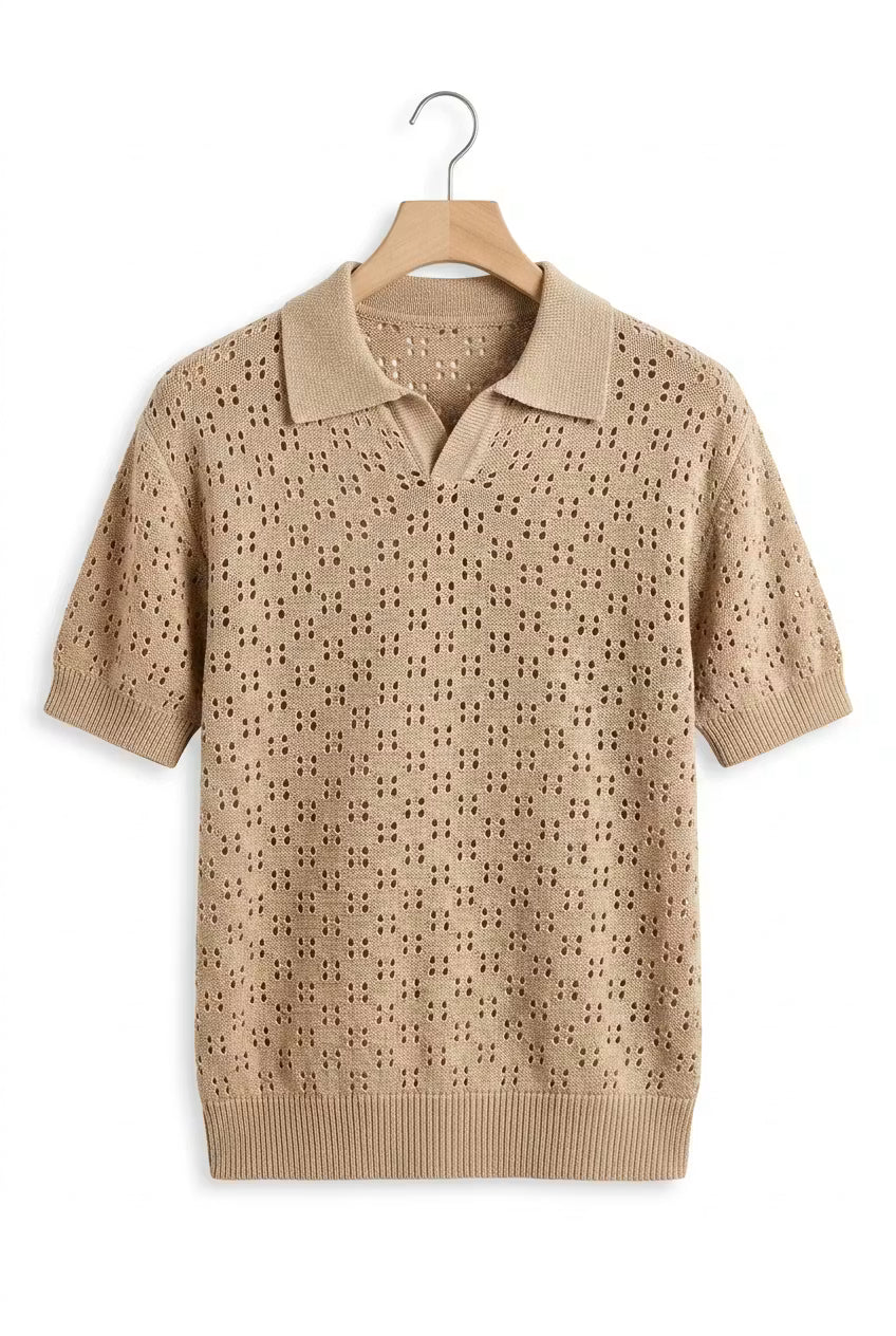 Riviera Perforated Tencel Polo